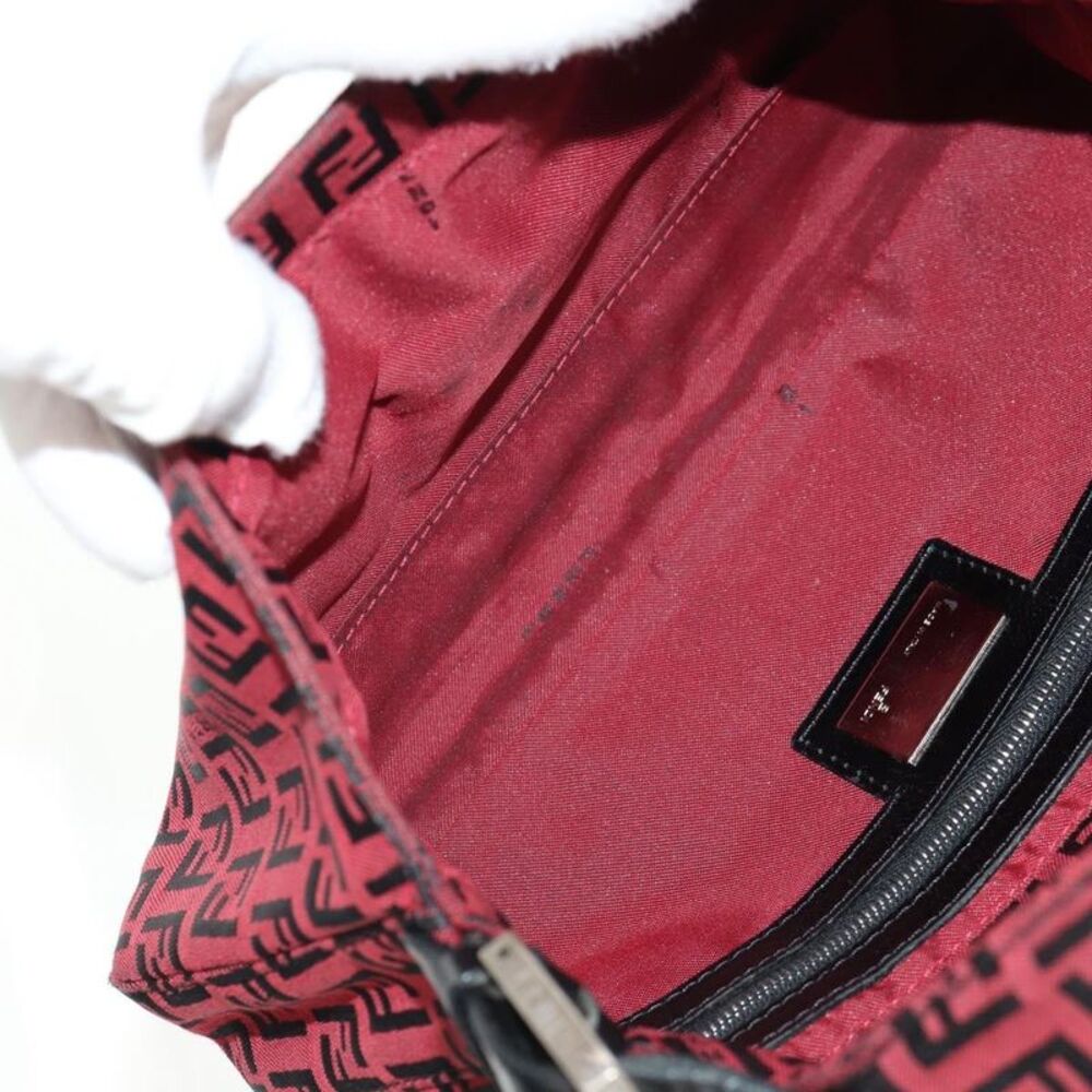 Fendi Baguette Zucchino Canvas Red Canvas Handbag - Picture 5 of 16